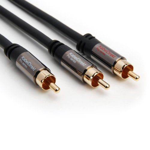 KabelDirekt 1.5m Câble Y Cinch/RCA 1 x fiche vers 2 x fiches - PRO Series