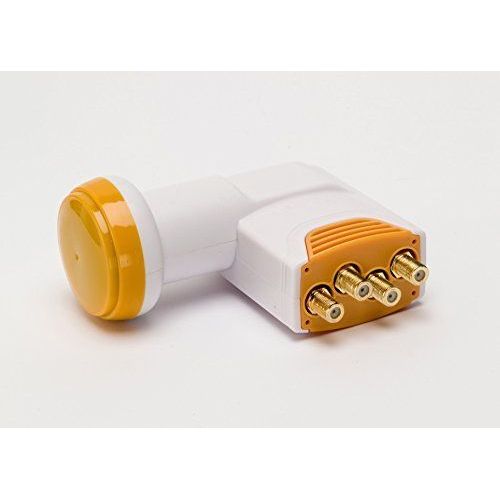 Golden media-high gain-tête lNB universelle quad-connecteurs plaqués or-full hD, 4 k, 0,1 dB