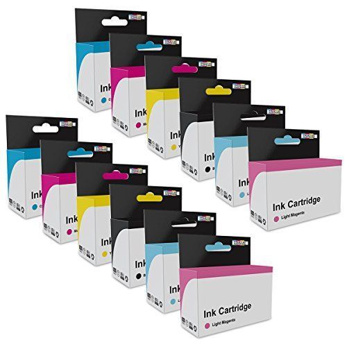 Prestige Cartridge Lot de 12 Cartouches d'encre Compatible deHaut Rendement pour HP 363 XL série - Noir/Cyan/Magenta/Jaune/Cyan clair/magenta clair