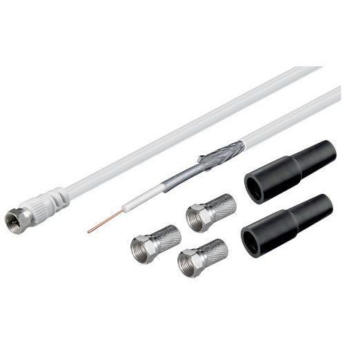 Wentronic Set câble coaxial Connecteur F x3 Douille x2 Double blindage 20 m Import Allemagne