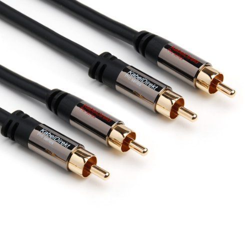 KabelDirekt 2m Câble Cinch/RCA 2 x fiches vers 2 x fiches - PRO Series