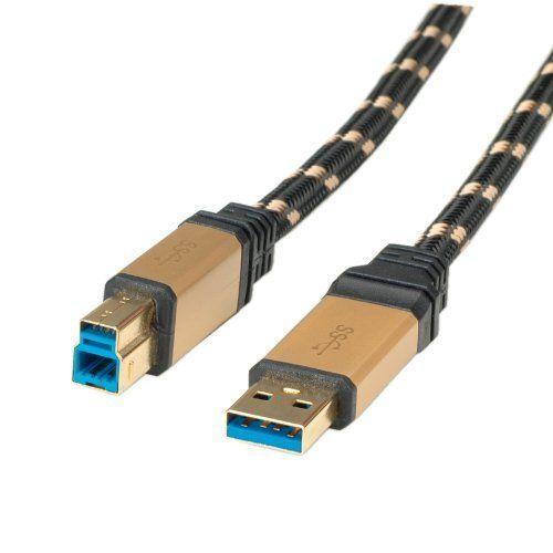 Rotronic Roline Câble USB 3.0 type A vers USB type B Doré 0,8m