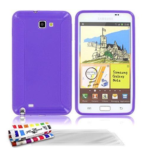 Muzzano Coque Souple Ultra-Slim ``Extragrip`` Premium Violet Pour Samsung I9220 De Qualité Supérieure Originale -Protection Antichoc Avec Grip, Optimale Et Durable 3 Protections D'ecran Transparents ``Ultraclear`` 1 Stylet Et 1 Chiffon Muzzano Offert