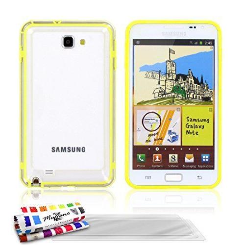 Muzzano Bumper Contour De Coque ``Le Bumper`` Hybrid Jaune Pour Samsung I9220 De Qualité Supérieure Original - Protection Antichoc Elegante, Optimale Et Durable 3 Protections D'ecran Transparents ``Ultraclear`` 1 Stylet Et 1 Chiffon Muzzano Offerts