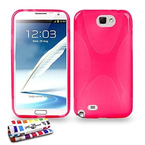 Muzzano Coque Souple Ultra-Slim ``Le X`` Premium Rose Pour Samsung Galaxy Note 2 De Qualité Supérieure Originale - Protection Antichoc Elegante, Optimale Et Durable Au Design Soigné Exclusif 1 Stylet Et 1 Chiffon Muzzano Offerts
