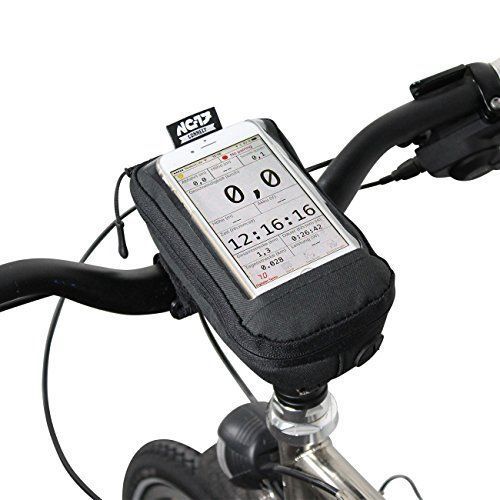 Nc-17connect Pochette Universelle Pour Smartphone Pour Guidon De Vélo Avec Fermeture Velcro/Pour Iphone, Samsung Série Galaxy Ou Max. 7,5cm X 13cm Housse Étui Universelle Avec Compartiment De Rangement, 17,5x 10,2x 5cm, Avec Passage De Câble
