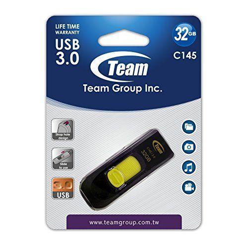 Team groupe C145 USB 3.0 32 Go de mémoire Flash Pen Drive-Jaune