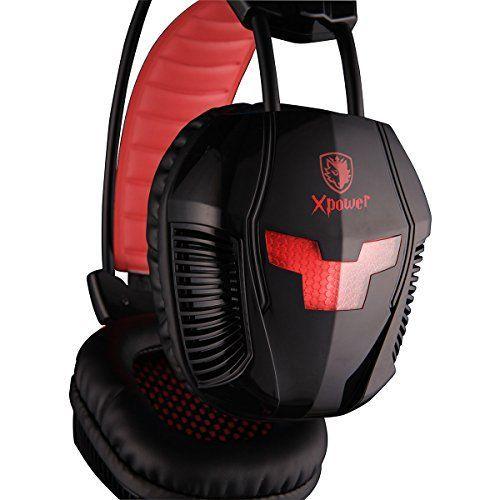 SADES Casque écouteurs intra-auriculaires Casque Gaming SA-706 noir/rouge
