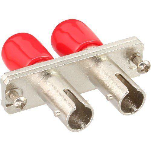 InLine Duplex ST/ST, Multimode, with flange - adaptateur pour Câble Multimode, with flange, 2 x ST, 2 x ST, femelle/femelle rouge, argent