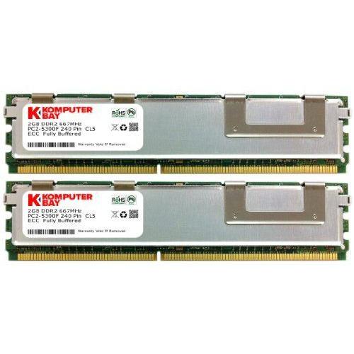 Komputerbay 4 Go (2x 2 Go) DDR2 PC2-5300F 667 CL5 ECC Fully Buffered 2RX4 FB-DIMM (240 PIN) w / Epandage chaleur