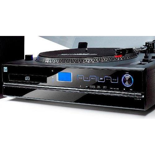 Dual nR stéréo 100-micro-chaîne avec platine tuner tuner fM, lecteur cD/mP3-30 stations, direct, encodage, jack 3,5 mm, slot pour carte sD-noir