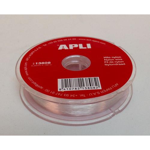 Bobine Fil Nylon 0.35 Mm Transparent 100 M Apli Agipa