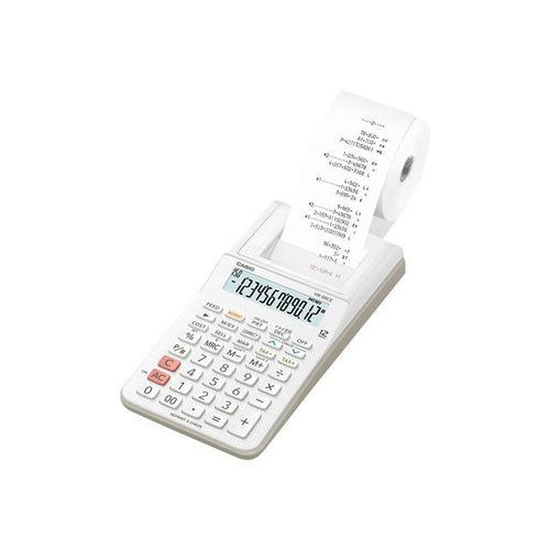 Casio HR-8RCE - Calculatrice avec imprimante - LCD - 12 chiffres - pile - blanc
