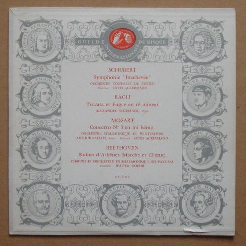 Schubert : Symphonie "Inachevée - Bach : Toccata Et Fugue En Ré Mineur - Mozart : Concerto N° 3 En Mi Bémol - Beethoven : Ruines D'athènes (Marche Et Choeur)