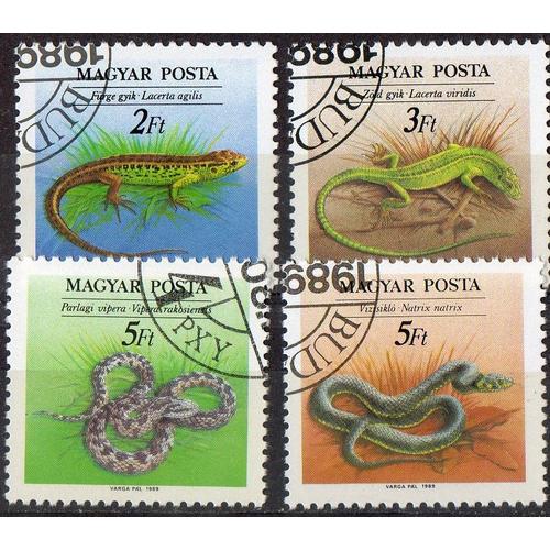 Hongrie Timbres Les Reptiles