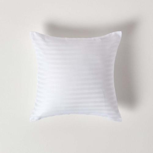 Taie D'oreiller Blanc 100% Coton Egyptien 330 Fils 40 X 40 Cm