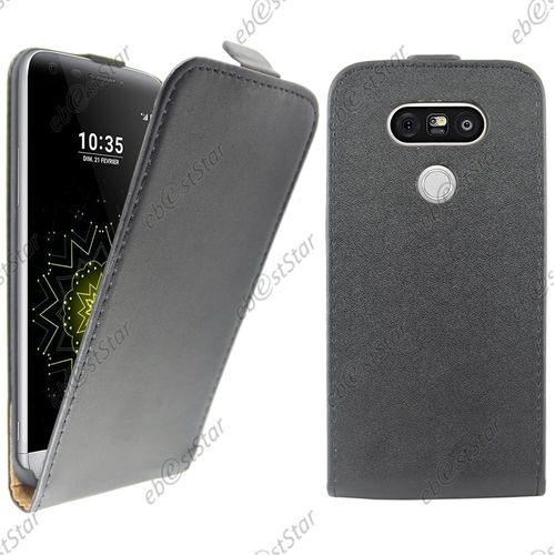 Ebeststar ® Pour Lg G5 H850, G5 Dual, G5 Se, G5 Lite - Housse Coque Etui En Pu Cuir À Rabat Ultra Fine (Slim Case), Couleur Noir [Dimensions Precises De Votre Appareil : 149,4 X 73,9 X 7,7 Mm, Écran 5.3'']