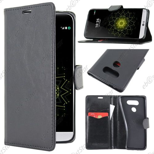 Ebeststar ® Pour Lg G5 H850, G5 Dual, G5 Se, G5 Lite - Housse Coque Etui Portefeuille Support Folio Simi Cuir, Couleur Noir [Dimensions Precises De Votre Appareil : 149,4 X 73,9 X 7,7 Mm, Écran 5.3'']