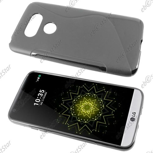 Ebeststar ®  Coque S-Line Silicone Gel Motif Vague Housse Etui Protection Souple Pour Lg G5 H850, G5 Dual, G5 Se, G5 Lite, Couleur Noir [Dimensions Precises De Votre Appareil : 149,4 X 73,9 X 7,7 Mm, Écran 5.3'']