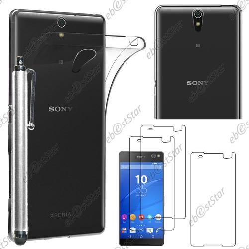 Ebeststar ® Pour Sony Xperia C5 Ultra, C5 Ultra Dual E5533 - Housse Etui Coque Silicone Gel Souple Ultra Fine 0,3mm Et Invisible + Stylet + 3 Film Écran, Couleur Transparent [Dimensions Precises De Votre Appareil : 164,2 X 79,6 X 8,2 Mm, Écran 6'']