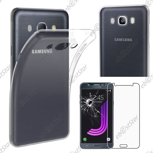Ebeststar ® Pour Samsung Galaxy J7 2016 Sm-J710f J710h - Housse Etui Coque Silicone Gel Souple Ultra Fine 0,3mm Et Invisible + Verre, Couleur Transparent [Dimensions Precises De Votre Appareil : 151,7 X 76 X 7,8 Mm, Écran 5.5'']