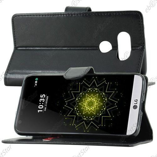 Ebeststar ®  Etui Portefeuille Housse Coque Protection Folio Book Livre Pour Lg G5 H850, G5 Dual, G5 Se, G5 Lite, Couleur Noir [Dimensions Precises De Votre Appareil : 149,4 X 73,9 X 7,7 Mm, Écran 5.3'']