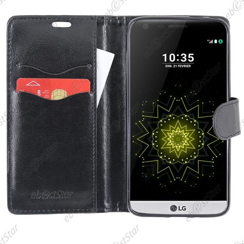 Ebeststar ® Housse Portefeuille Coque Etui Protection Folio Pour Lg G5 H850, G5 Dual, G5 Se, G5 Lite, Couleur Noir [Dimensions Precises De Votre Appareil : 149,4 X 73,9 X 7,7 Mm, Écran 5.3'']