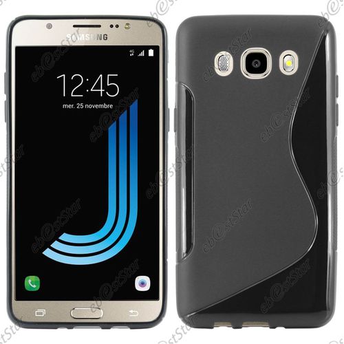 Ebeststar ® Pour Samsung Galaxy J5 2016 Sm-J510f - Housse Etui Coque Silicone Gel Motif S-Line Protection Souple, Couleur Noir [Dimensions Precises De Votre Appareil : 145,8 X 72,3 X 8,1 Mm, Écran 5.2'']