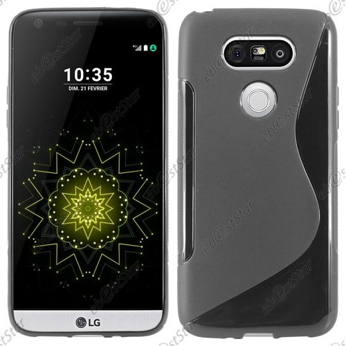 Ebeststar ® Pour Lg G5 H850, G5 Dual, G5 Se, G5 Lite - Housse Etui Coque Silicone Gel Motif S-Line Protection Souple, Couleur Noir [Dimensions Precises De Votre Appareil : 149,4 X 73,9 X 7,7 Mm, Écran 5.3'']