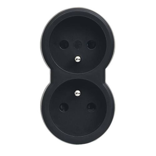 LEGRAND Fiche multiprise 16 A 2x2 P+T 2 sorties frontales noir