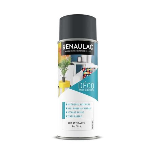 RENAULAC Peinture aérosol 0.4 L gris anthracite brillant
