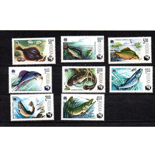 Pologne- Série De 8 Timbres Neufs- Centenaire De La Pêche Sportive Polonaise