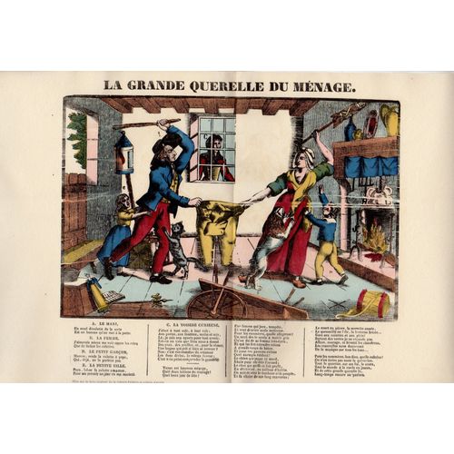 La Grande Querelle Du Ménage. (Tiré Sur Le Bois Original De La Maison Pellerin Est Colorié D¿Après L¿Image De L¿Époque De La Collection Sadoul) 