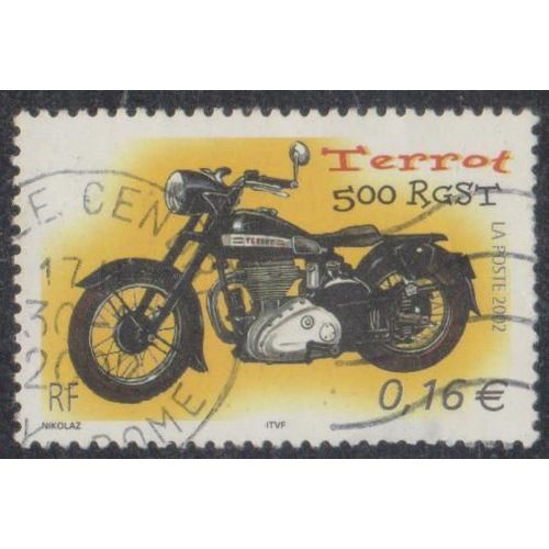 Timbre N°3509 Y&t 0,16  Multicolore Série "Collection Jeunesse" Cylindrées Et Carénages Motos Terrot 500 R.G.S.T