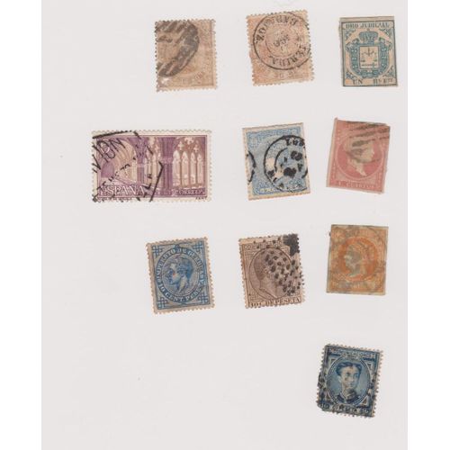 Timbre Timbres Lot Espagne Vieux Ancien Oblitéré 