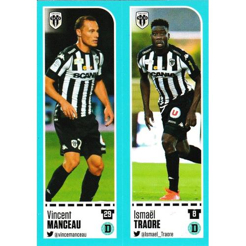 N°10 / N°11 - Angers - Vincent Manceau / Ismael Traore - Stickers Image Panini Foot 2016 / 2017