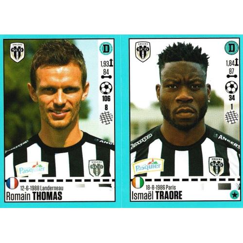 N°28 / N°29 - Angers - Romain Thomas / Ismael Traore  - Stickers Image Panini Foot 2016 / 2017