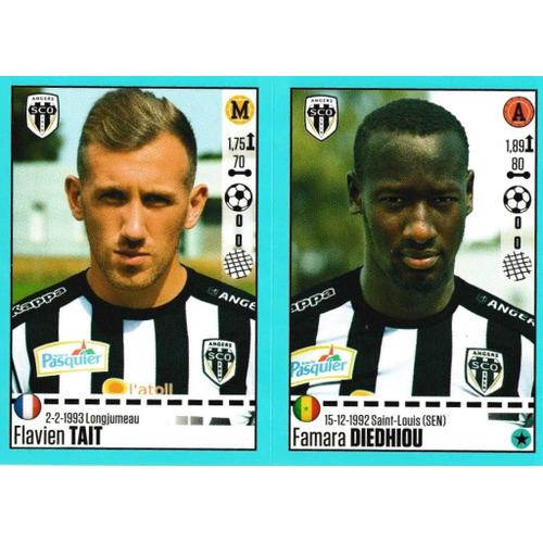 N°36 / N°37 - Angers - Flavien Tait / Famara Diedhiou  - Stickers Image Panini Foot 2016 / 2017