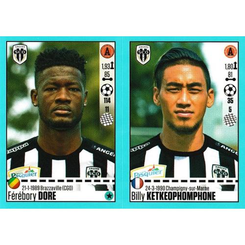 N°38 / N°39 - Angers - Ferebory Dore / Billy Ketkeophomphone  - Stickers Image Panini Foot 2016 / 2017