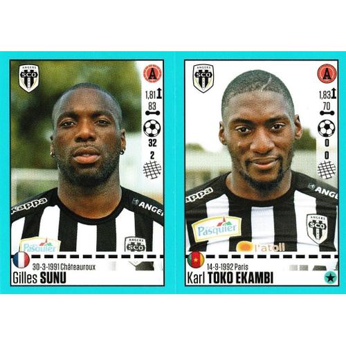 N°42 / N°43 - Angers - Gilles Sunu / Karl Toko Ekambi  - Stickers Image Panini Foot 2016 / 2017