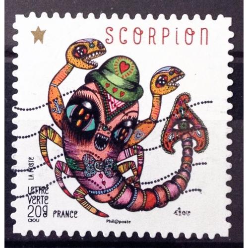 France - Féérie Astrologie Zodiaque - Scorpion - Autoadhésif (Très Beau N° 948) Obl - Année 2014 - N14385
