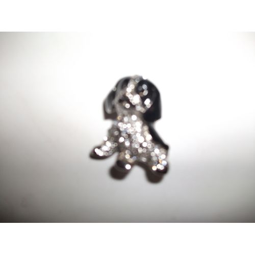 Broche De Chien Argent Et Noir