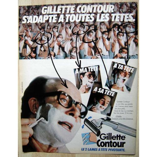Publicité Papier - Rasoir Gillette Contour De 1982