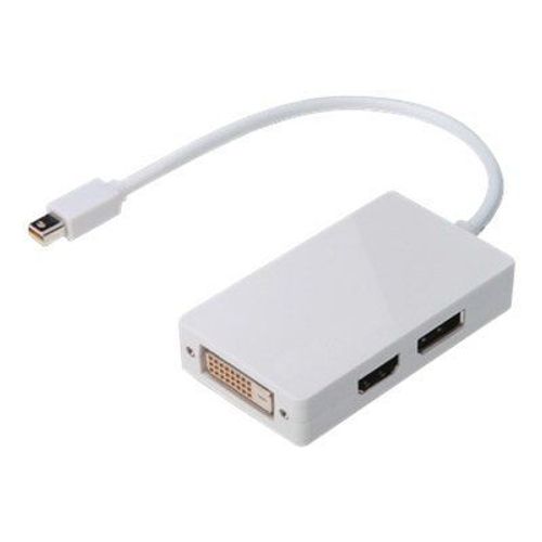 DIGITUS - Adaptateur vidéo - Mini DisplayPort mâle pour DVI-I, HDMI, DisplayPort femelle - 20 cm - double blindage - blanc