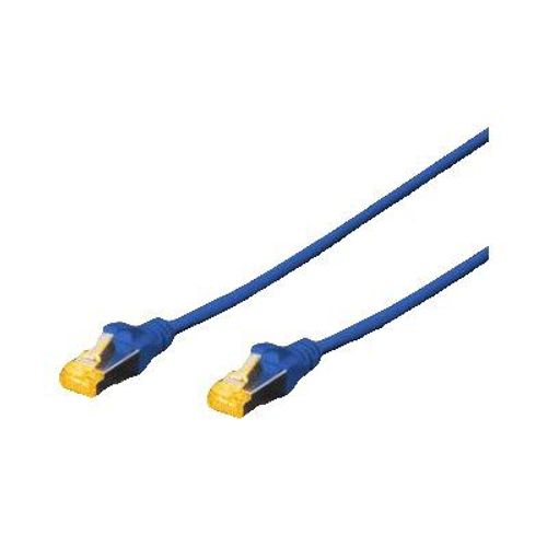 DIGITUS - Cordon de raccordement - RJ-45 (M) pour RJ-45 (M) - 3 m - SFTP - CAT 6a - démarré, sans halogène, sans crochet - bleu