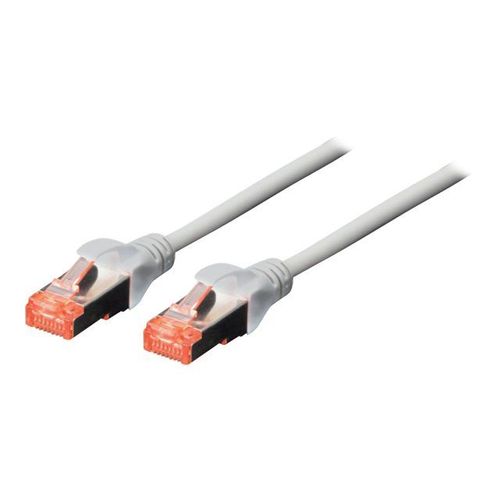 DIGITUS Professional - Cordon de raccordement - RJ-45 (M) pour RJ-45 (M) - 15 m - SFTP - CAT 6 - démarré, sans halogène, sans crochet - gris
