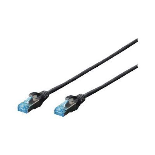 DIGITUS Professional - Cordon de raccordement - RJ-45 (M) pour RJ-45 (M) - 2 m - SF/UTP - CAT 5e - démarré - noir, RAL 9005