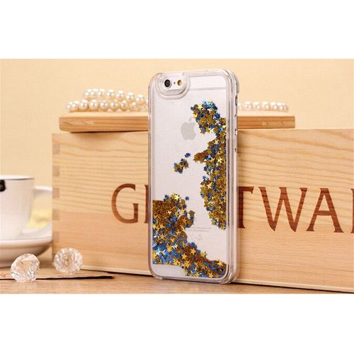Coque Case Liquide Iphone 6 6s (4"7) Gold Or Pailette Etoile Bling Diamant