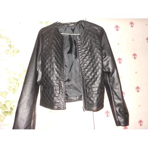 Blouson La Redoute Simili Cuir 38 Noir 