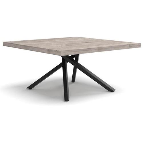 Table Basse Carrée Moderne Avec Pieds Métal L90cm